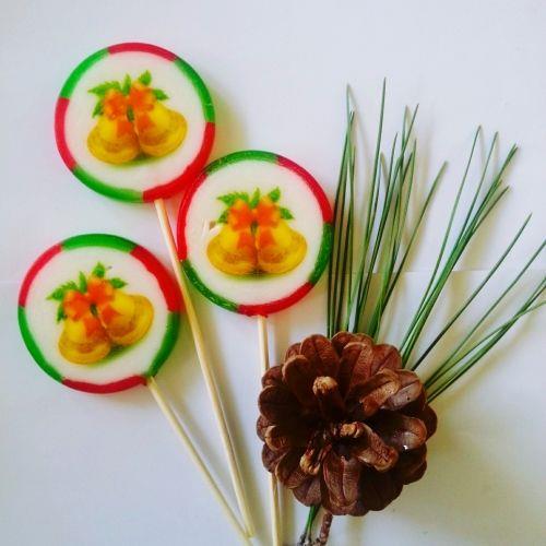 12 ADET BASKILI YENİ YIL LOLİPOP ŞEKERİ YY40