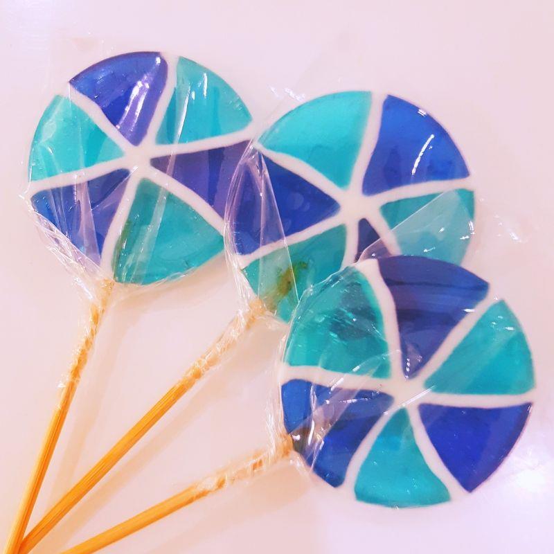 12 Adet Mavi Dönme Dolap Lolly Lolipop Erkek Bebek Şekeri 233