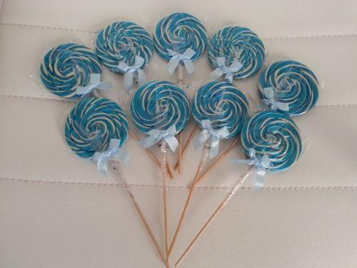 10 Adet Mavi Beyaz Lolipop Saksılı