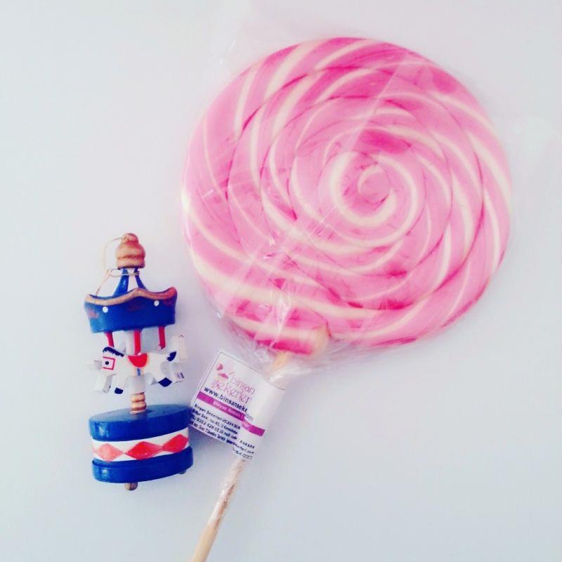 1 ADET SOSYETE LOLİPOP PEMBE BEYAZ 150 GR