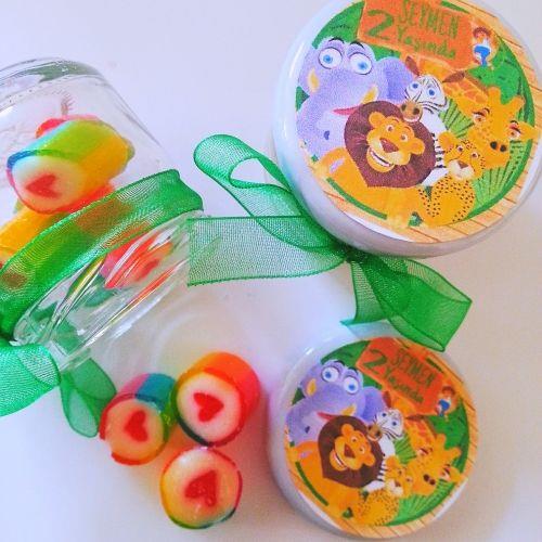 24 ADET  SAFARİ KONSEPTLİ KURDELELİ ETİKETLİ KAVANOZ LOLLY ŞEKER 81