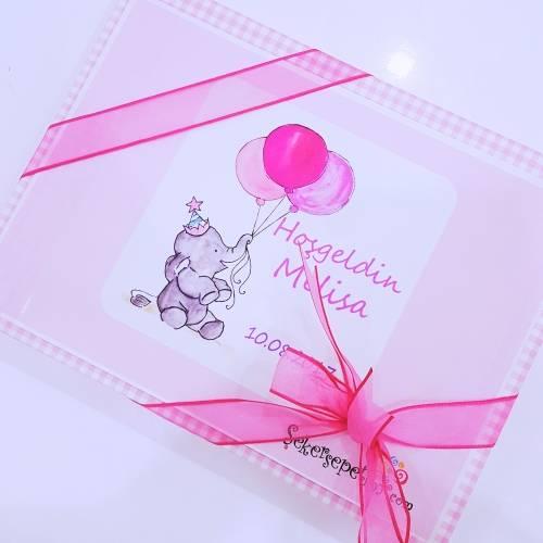 İsim Etiketli Madlen Kız Bebek Çikolatası 48 AdetKutulu Madlen EC25