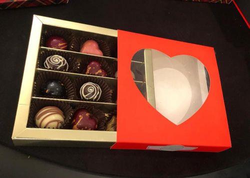 Gül Kaplamalı Kalp Çikolata