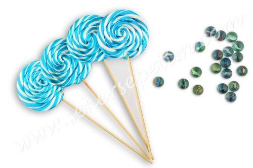 12 ADET SOSYETE LOLİPOP MAVİ BEYAZ