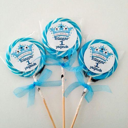 24 ADET ETİKETLİ KURDELELİ LOLİPOP DOĞUM GÜNÜ ŞEKERİ  43