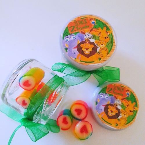 24 ADET  SAFARİ KONSEPTLİ KURDELELİ ETİKETLİ KAVANOZ LOLLY ŞEKER 81