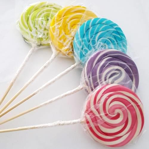 24 Adet Sosyete Lolipop Şekeri Pembe Mavi Yeşil Sarı Mor L33