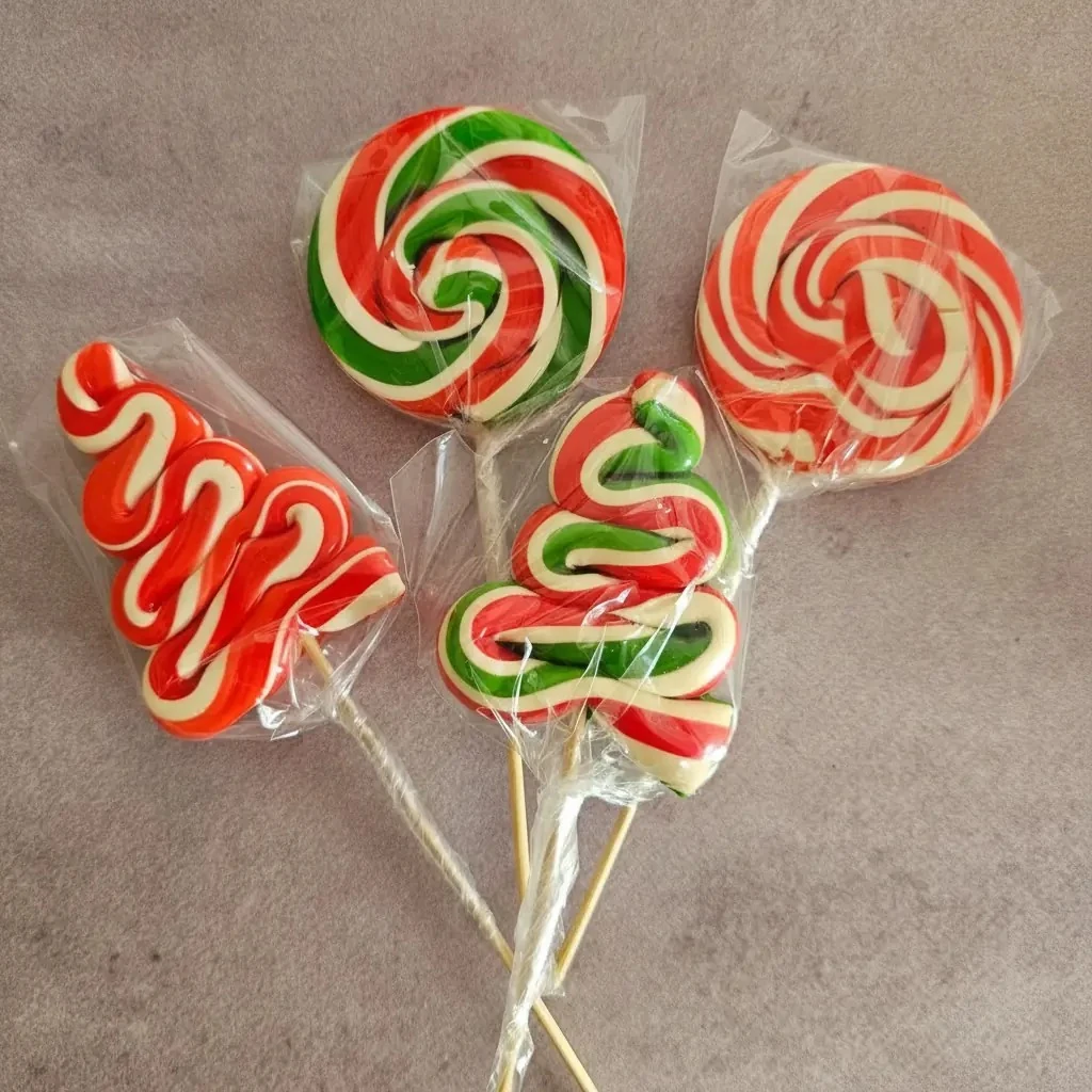 24 ADET ÇAM VE SOSYETE  LOLİPOP KIRMIZI YEŞİL BEYAZ 10