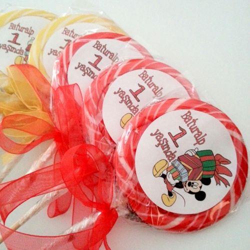 24 ADET ETİKETLİ KURDELELİ LOLİPOP ŞEKER L36