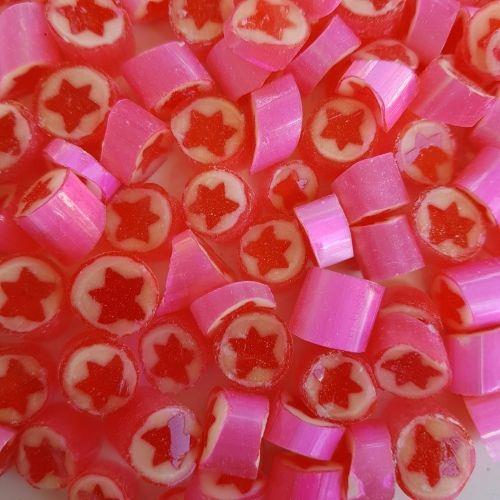 YILDIZ DESENLİ PEMBE LOLLY ŞEKER ÇİLEK AROMALI 250 GR