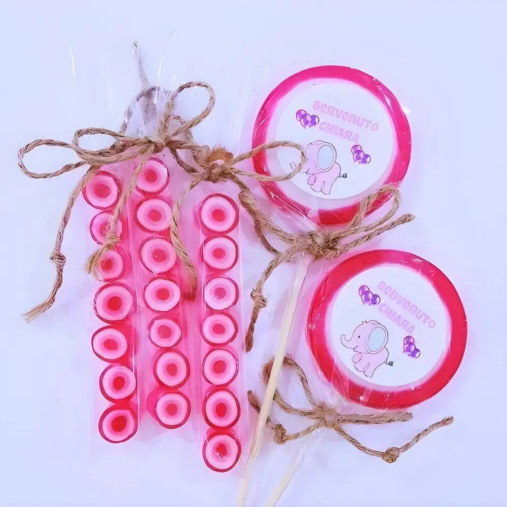 24 Adet Nazar Parmak Lolly Şeker + 24 Adet Etiketli Nazar Lolly Lolipop Kız Bebek Şekeri 197