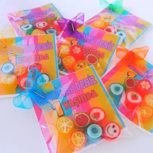 24 ADET KARTLI 5'li LOLLY PAKET  BEBEK ŞEKERİ 154