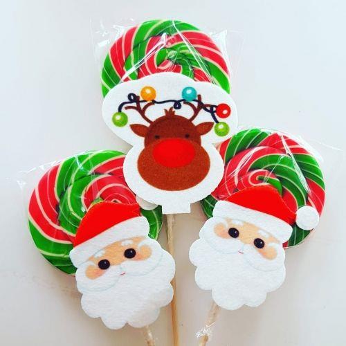 Noel Baba Süslü Lolipop Şeker 6 adet