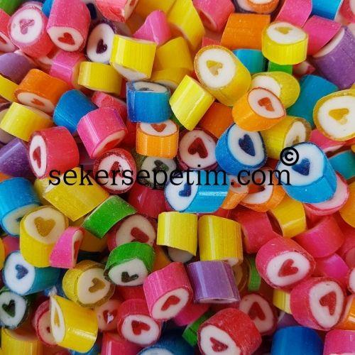 ÇOK RENKLİ KALP LOLLY BUBBLE AROMALI 250 GR