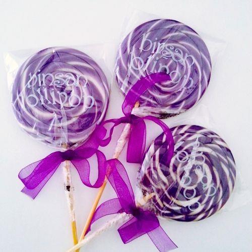 50 ADET KURDELELİ SOSYETE LOLİPOP MOR BEYAZ L38