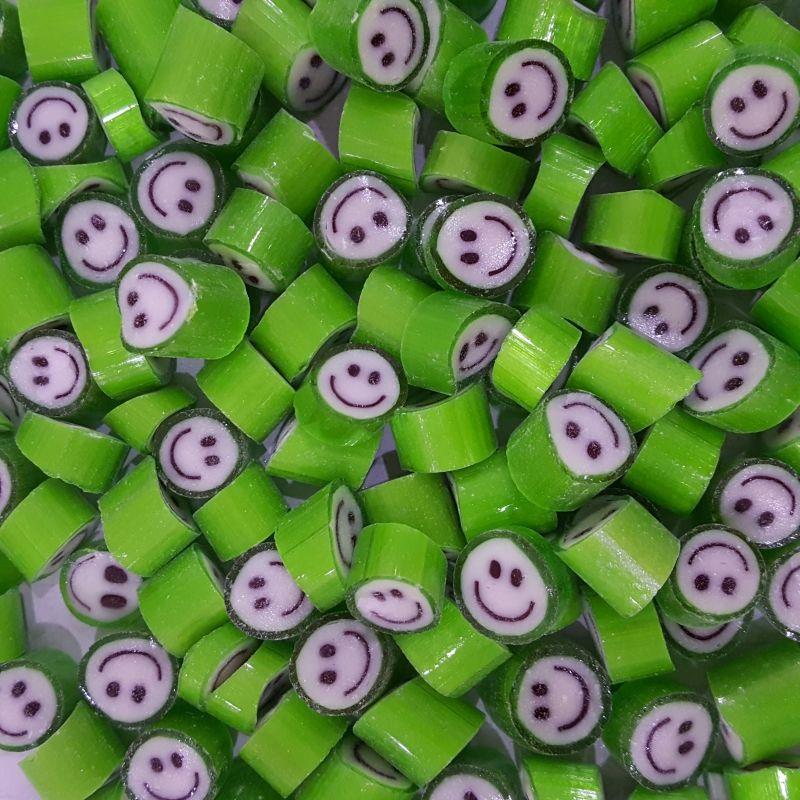 Yeşil Gülenyüz Desenli Kırma Akide Şekeri 250 gr