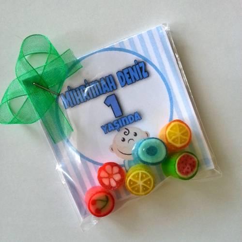 24 ADET KARTLI 5'li LOLLY PAKET  BEBEK ŞEKERİ 155