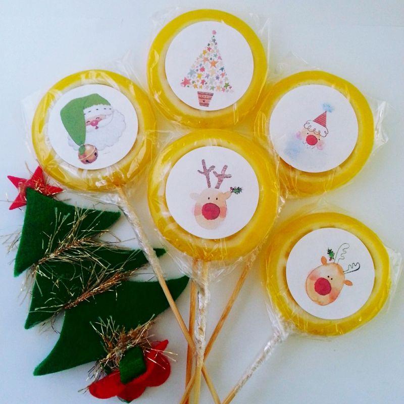 12 ADET YENİ YIL ETİKETLİ LİMON LOLLY LOLİPOP ŞEKER YY30