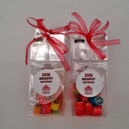 24 ADET KURDELELİ ETİKETLİ LOLLY MEZUNİYET ŞEKERİ 30 gr BSH48