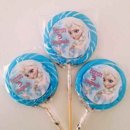 24 ADET FROZEN ELSA ETİKETLİ LOLİPOP ŞEKER L38
