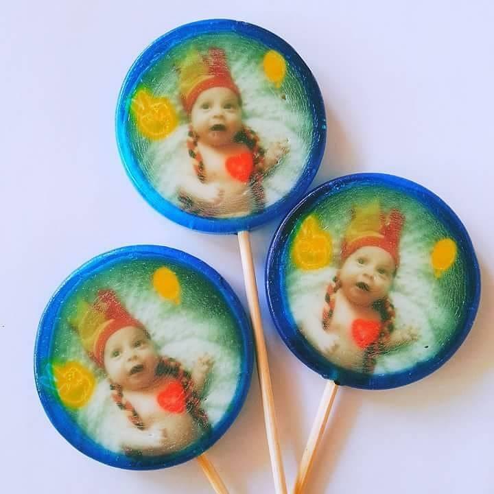6 adet FotoLoli Baskılı Lolipop Şeker