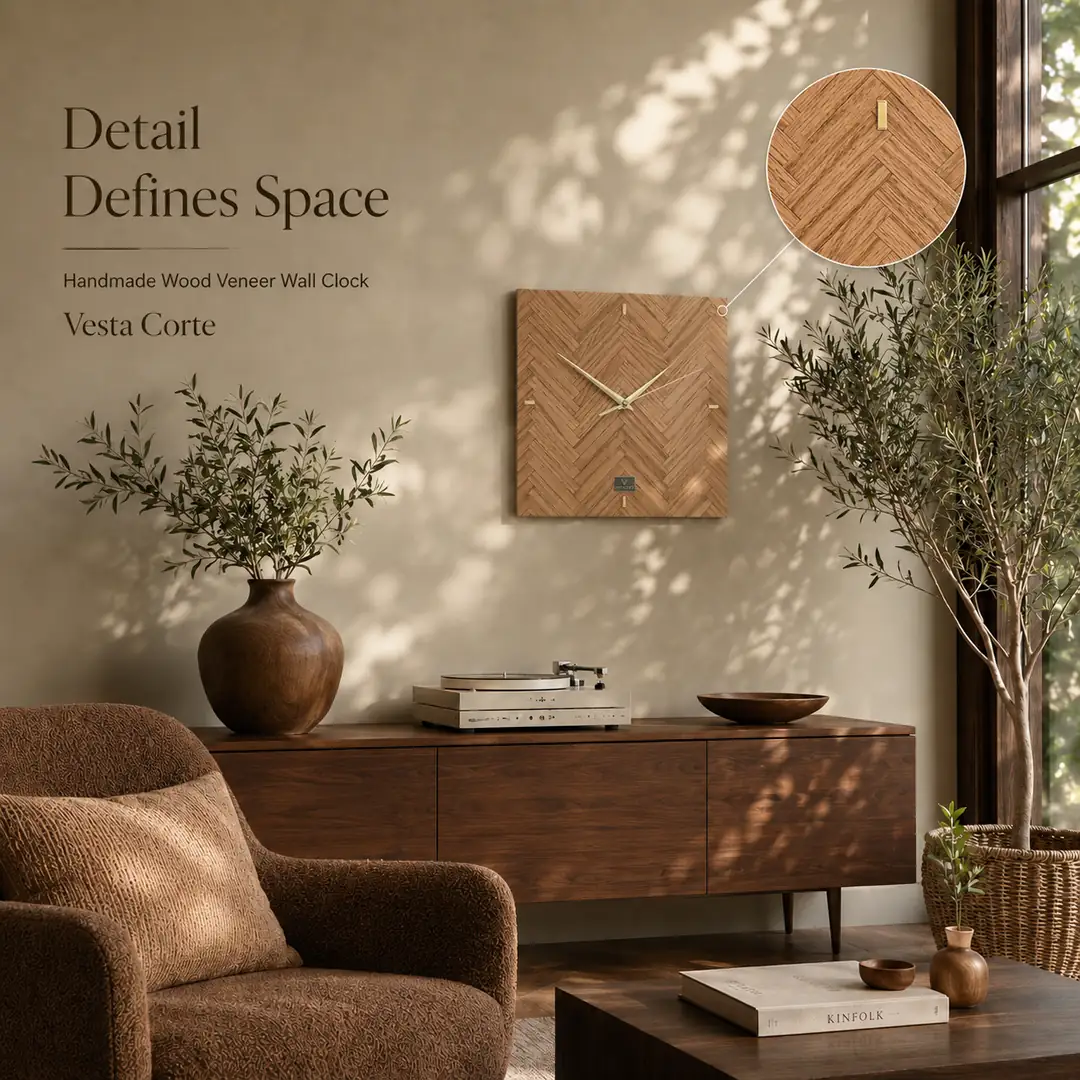 Defne Meşe Collection Duvar Saati görsel 3