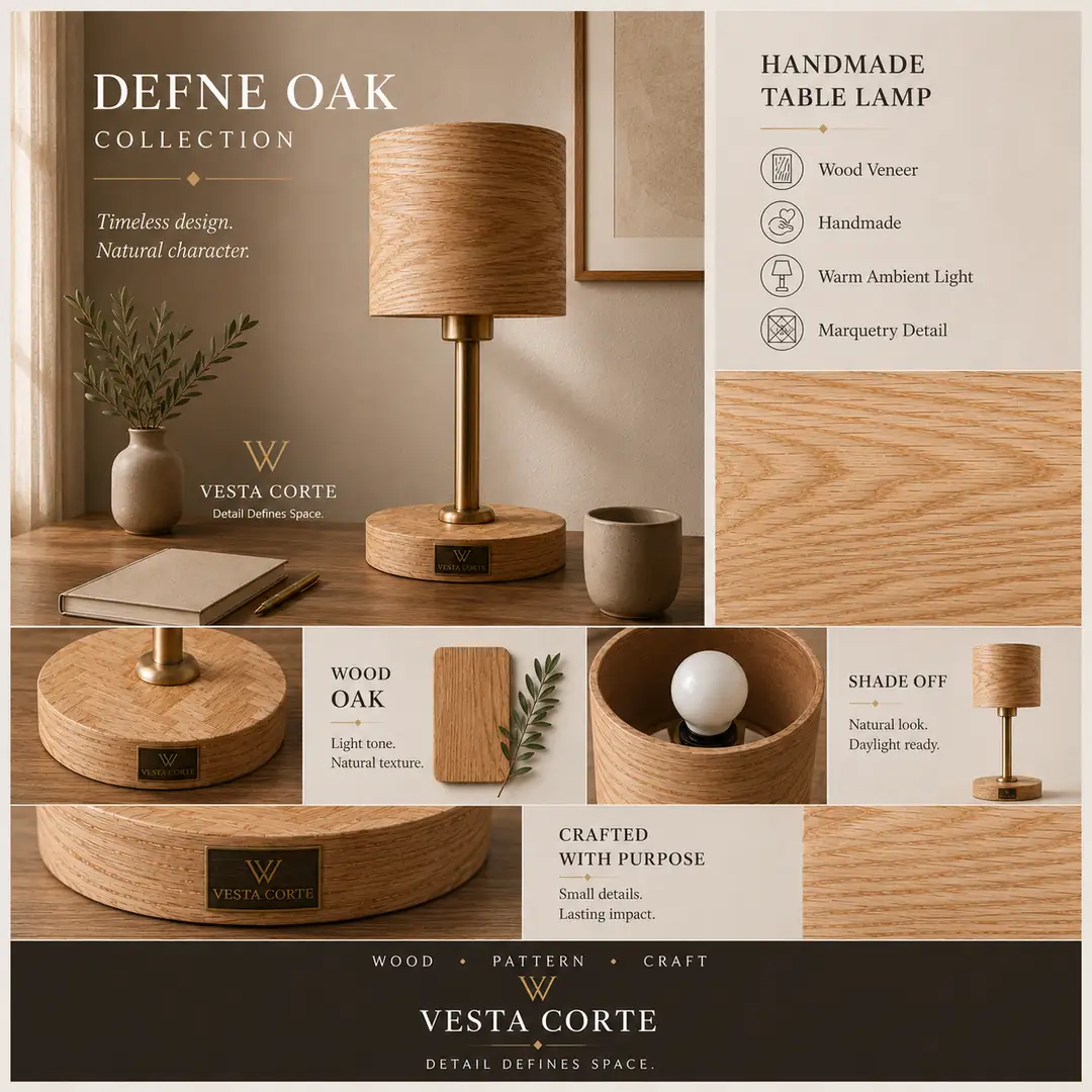 Defne Meşe Collection Abajur görsel 3