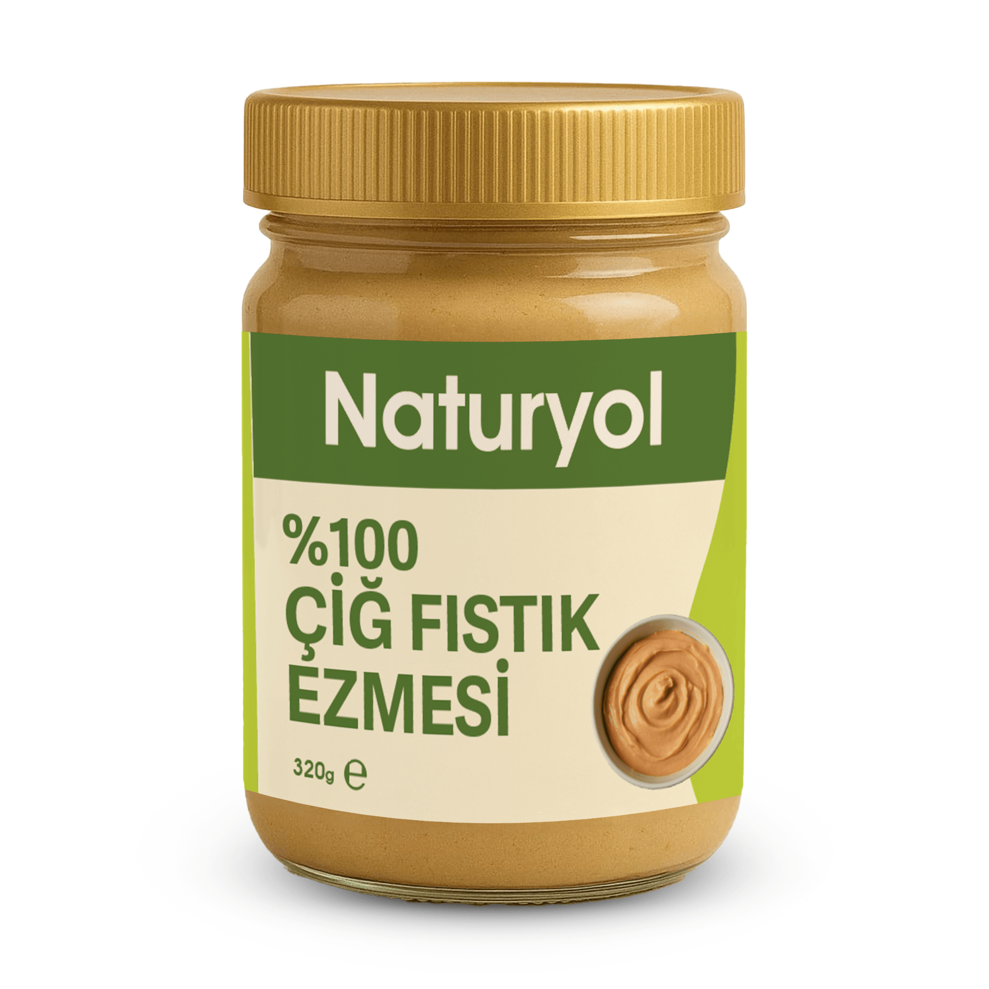 Naturyol %100 Çiğ Yer Fıstığı Ezmesi Şekersiz, Katkısız, Sade, Glutensiz, Vegan,  320 g 8683310170094