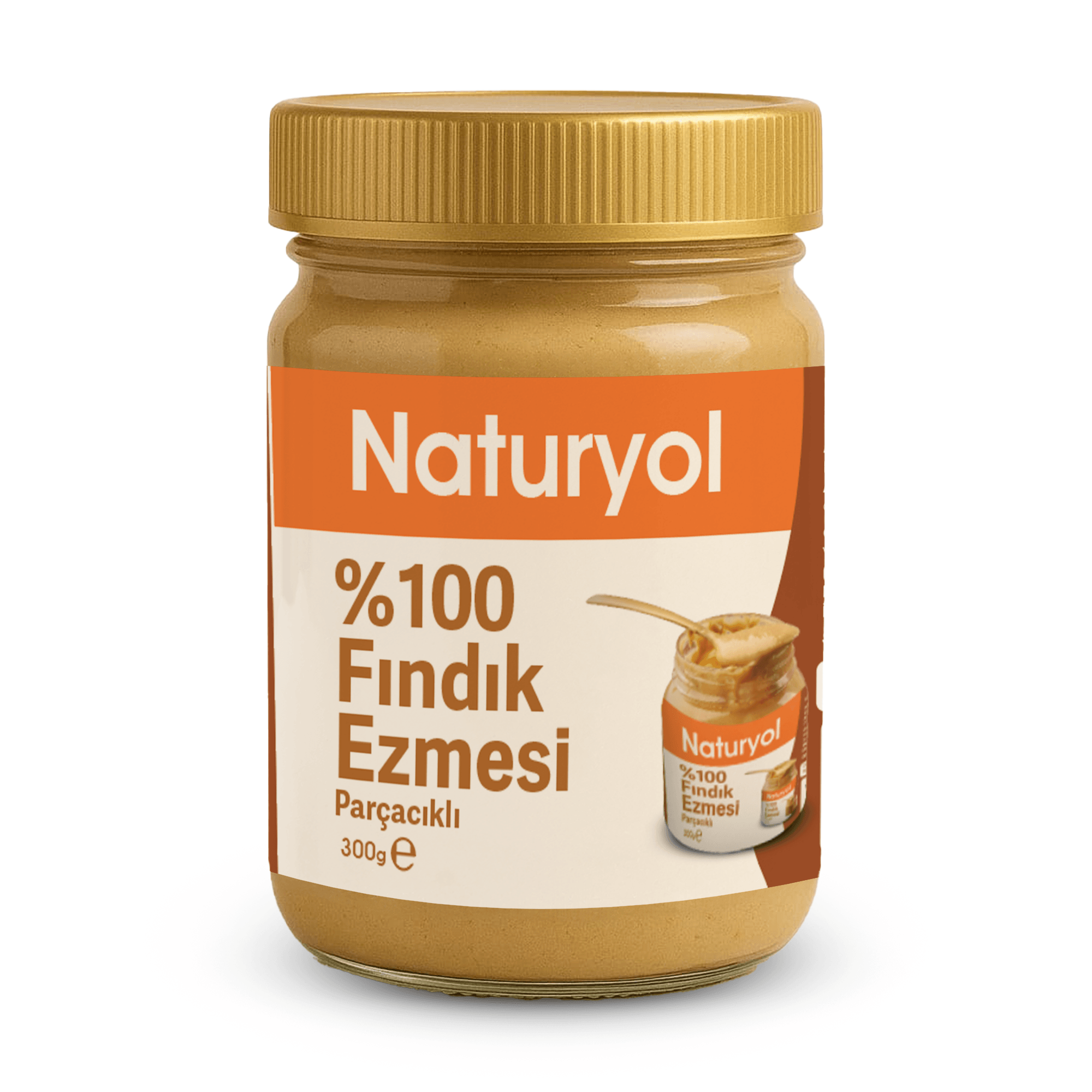 Naturyol %100 Fındık Ezmesi Şekersiz, Katkısız, Sade, Glutensiz, Vegan,  300 g 8683310170032