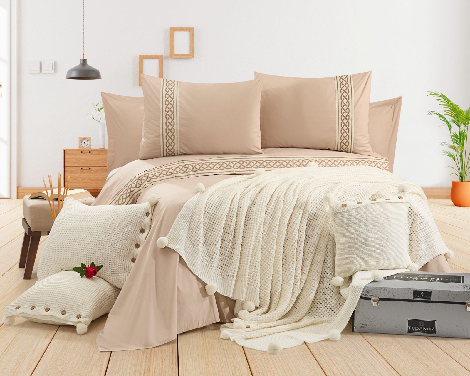 Armoni Çift Kişilik 11 Parça Nevresim Yatak Seti