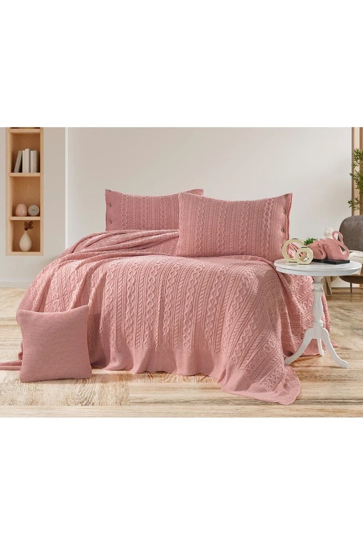 Abelia Triko Yatak Seti 240 X 260 Cm - Pudra