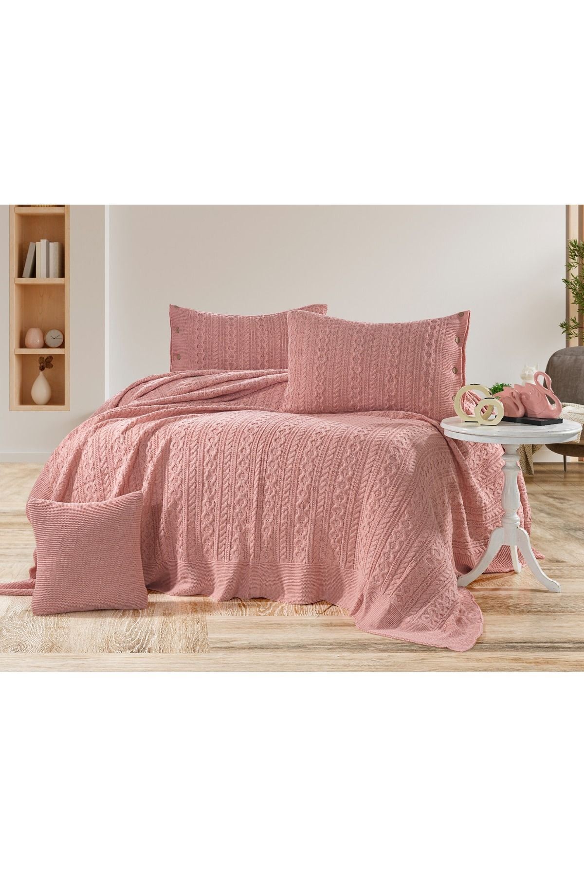 Abelia Triko Yatak Seti 240 X 260 Cm - Pudra