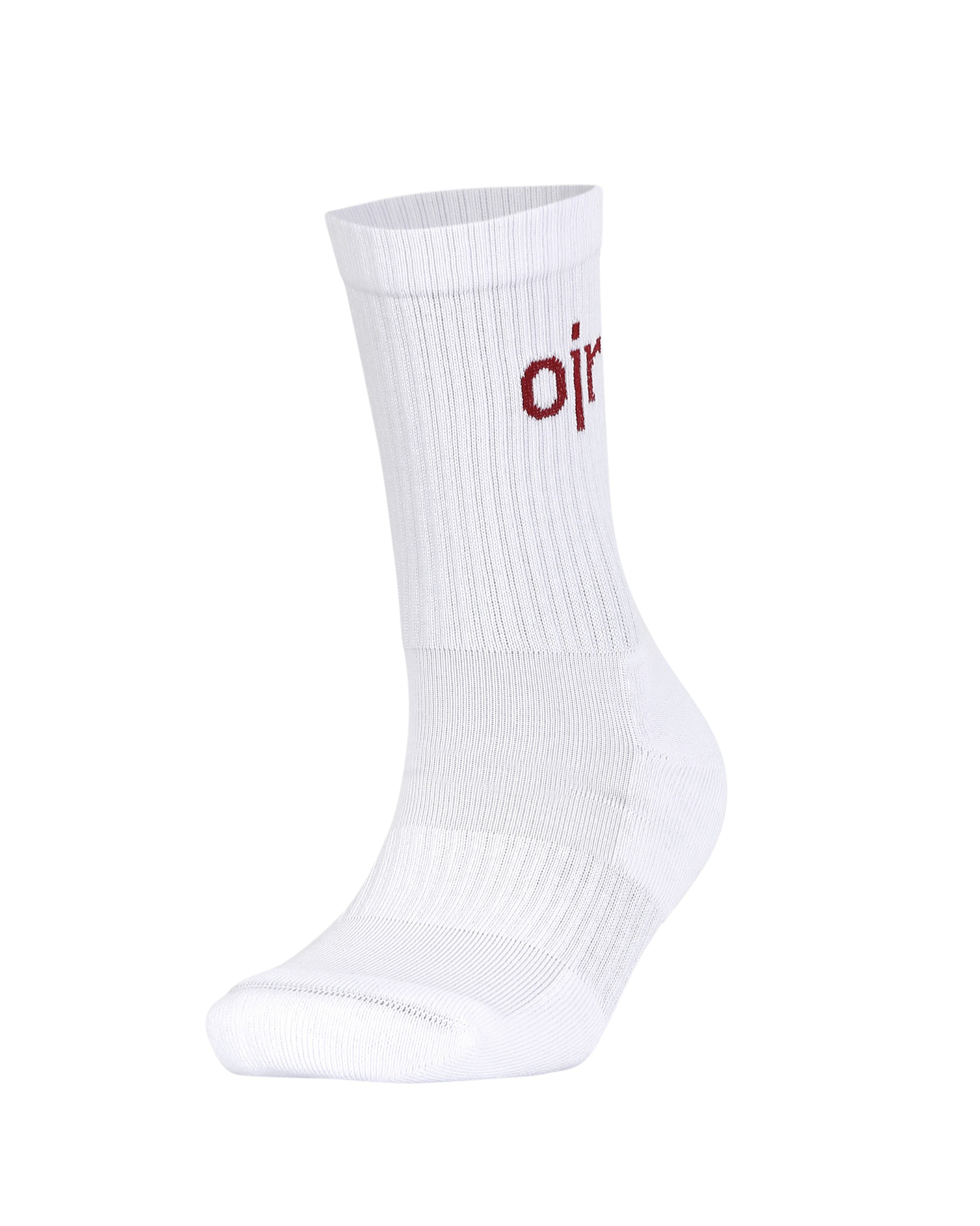 Oir Ribbed Crew Sock – White Edition