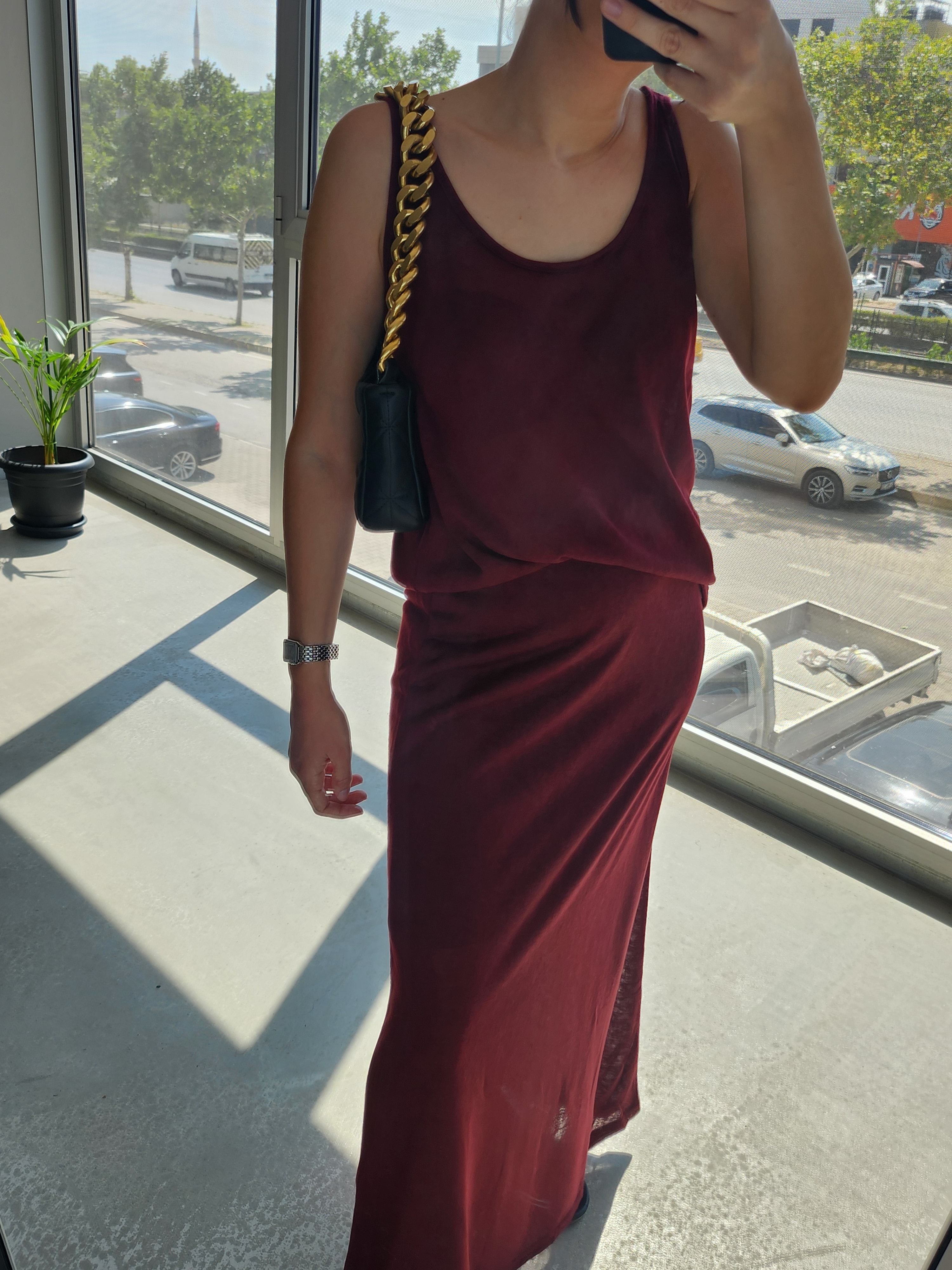 BORDO VİSKON ETEK BLUZ TAKIM