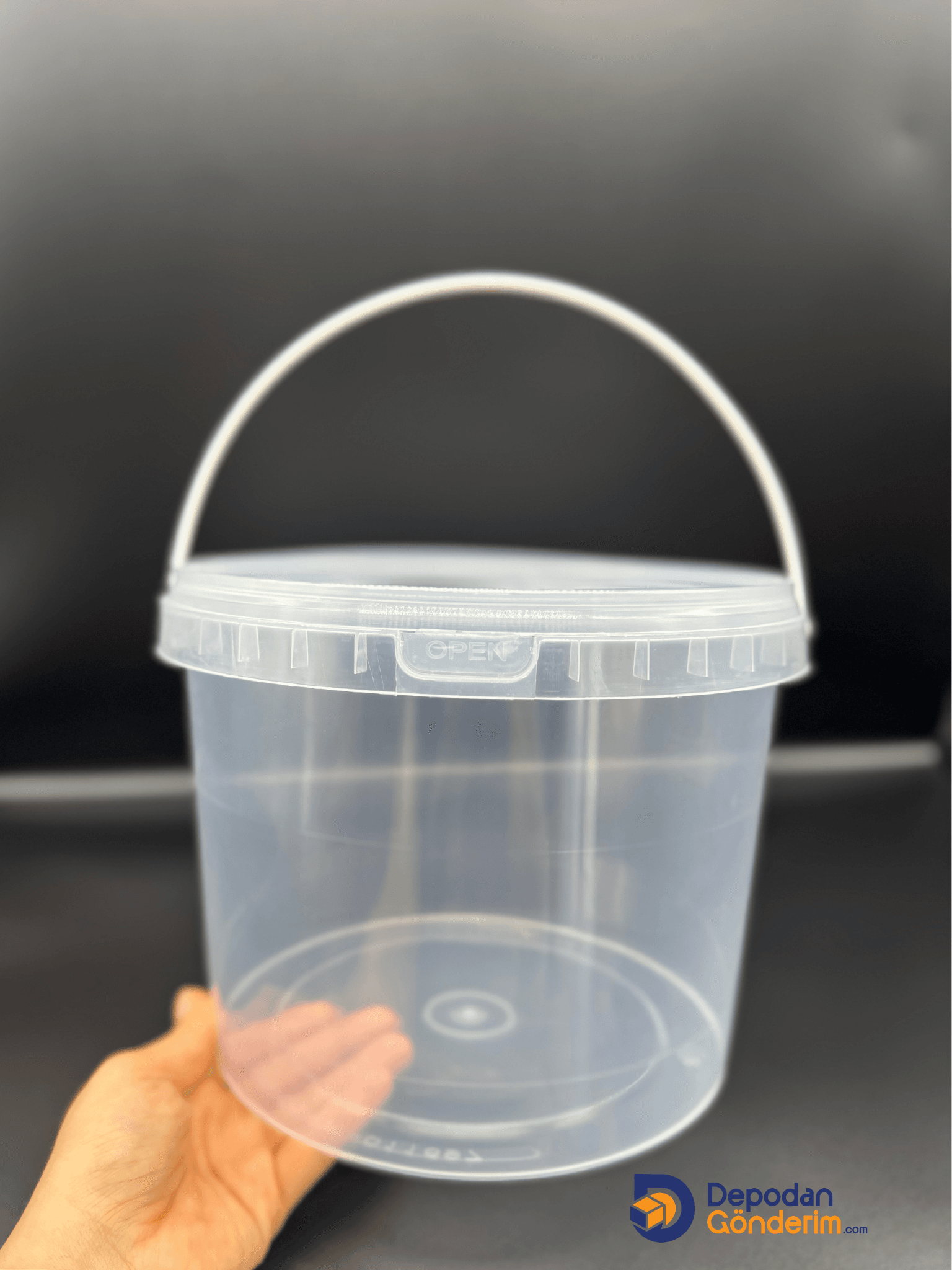 DP36 5000cc Plastik Şeffaf Kapaklı Kova     
