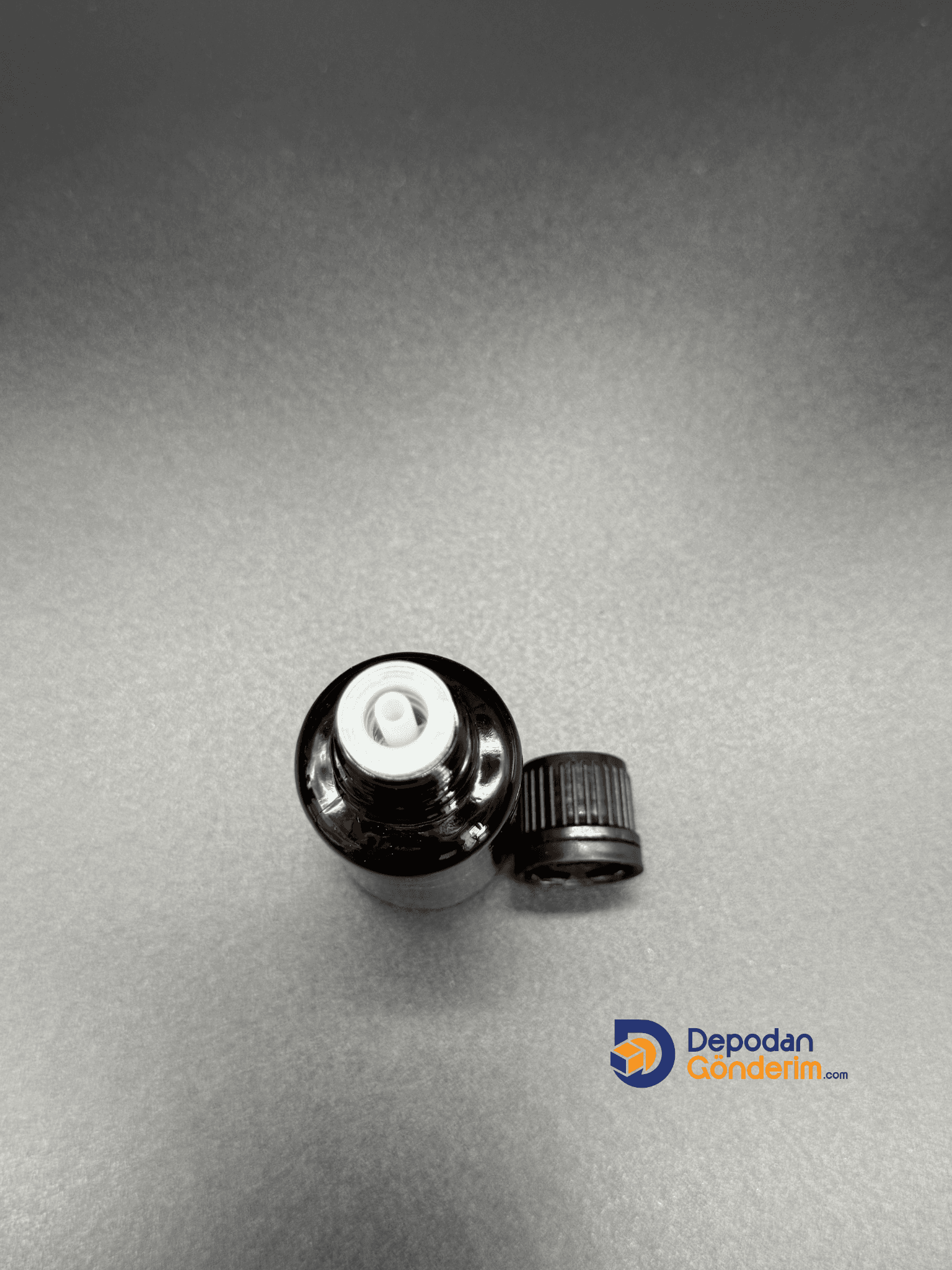 DP129 30cc Dar Ağızlı Ecza Cam Şişe (İçten Damlalıklı, Siyah Kilitli Kapaklı)