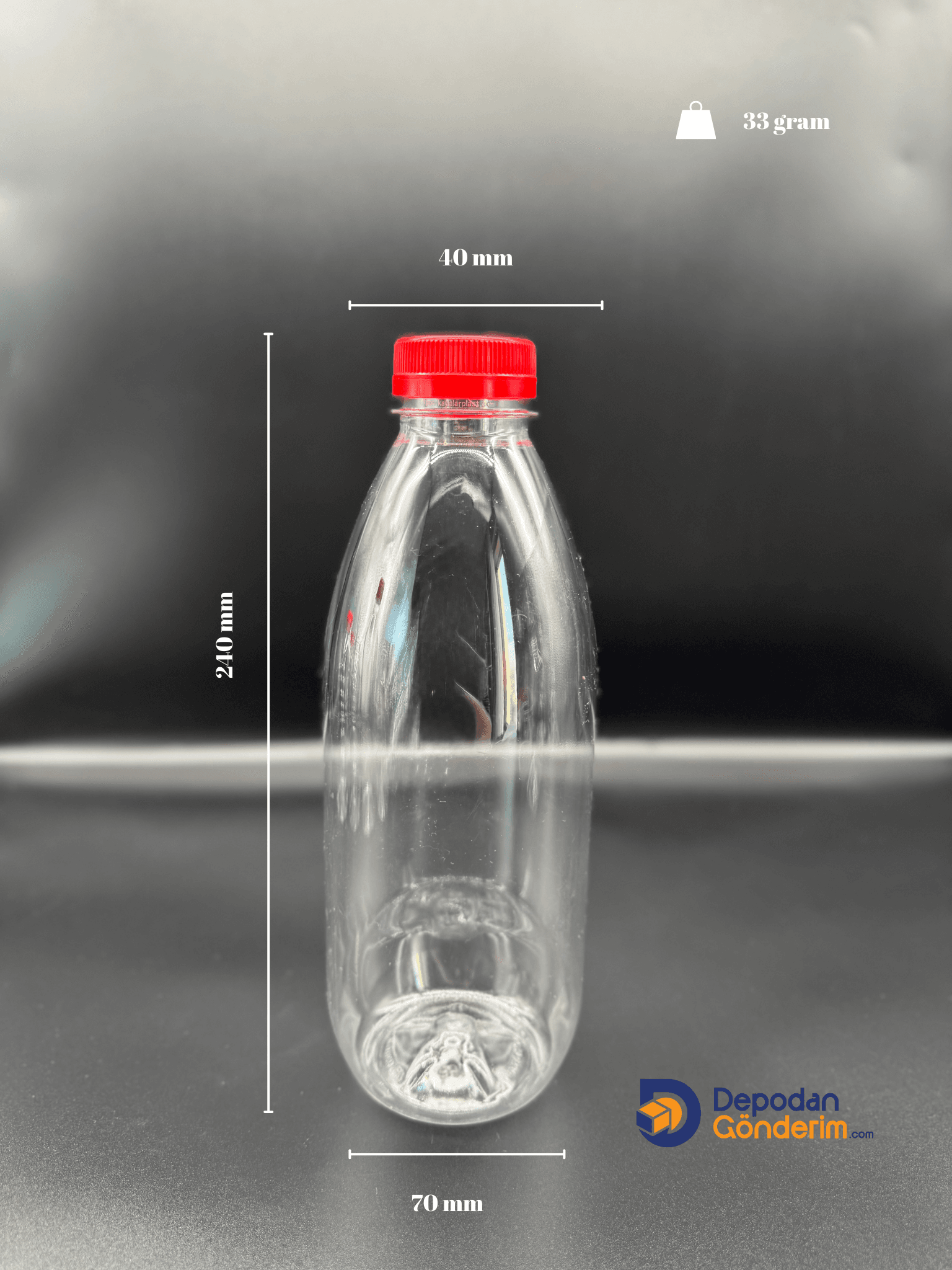 DP52 1000cc (1 Litre)  Tombul Kapaklı Pet Şişe 