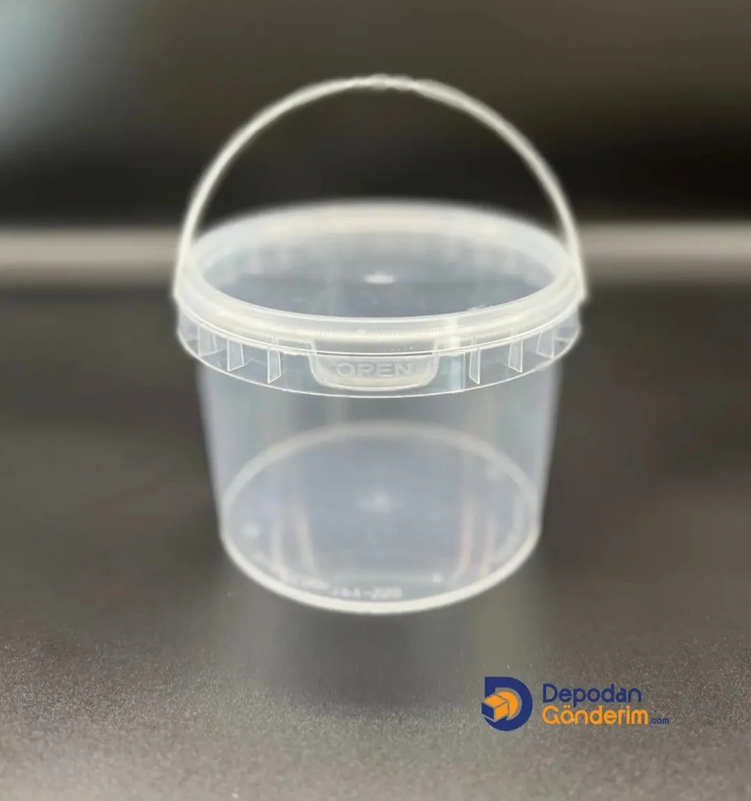 DP30 550cc Plastik Şeffaf Kapaklı Kova    
