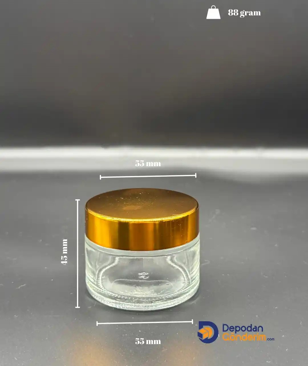 DP65 50cc İTHAL KREM KAVANOZU- GOLD KAPAKLI 