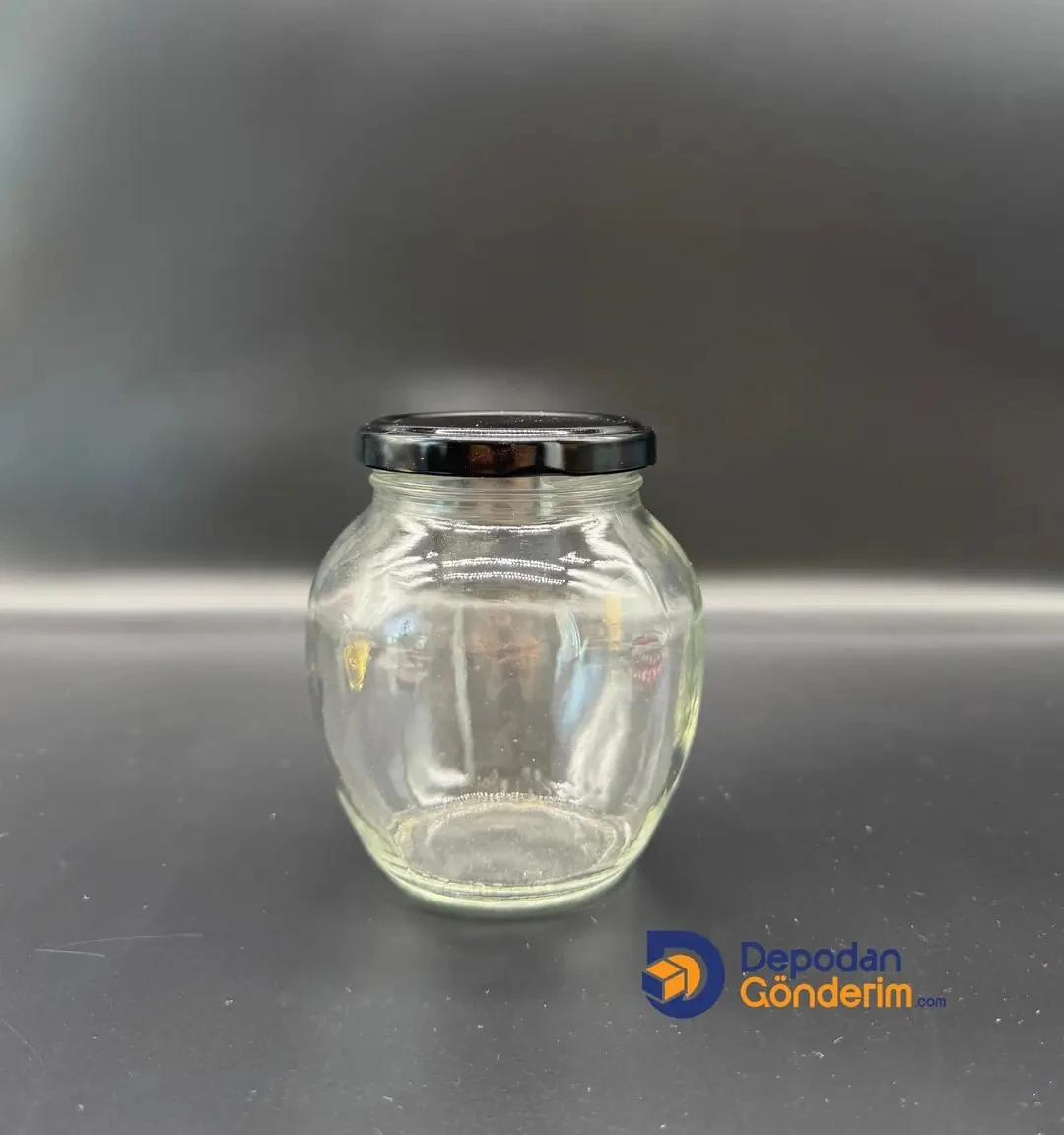 DP245 370cc Yumurta Kavanoz Siyah Kapaklı 