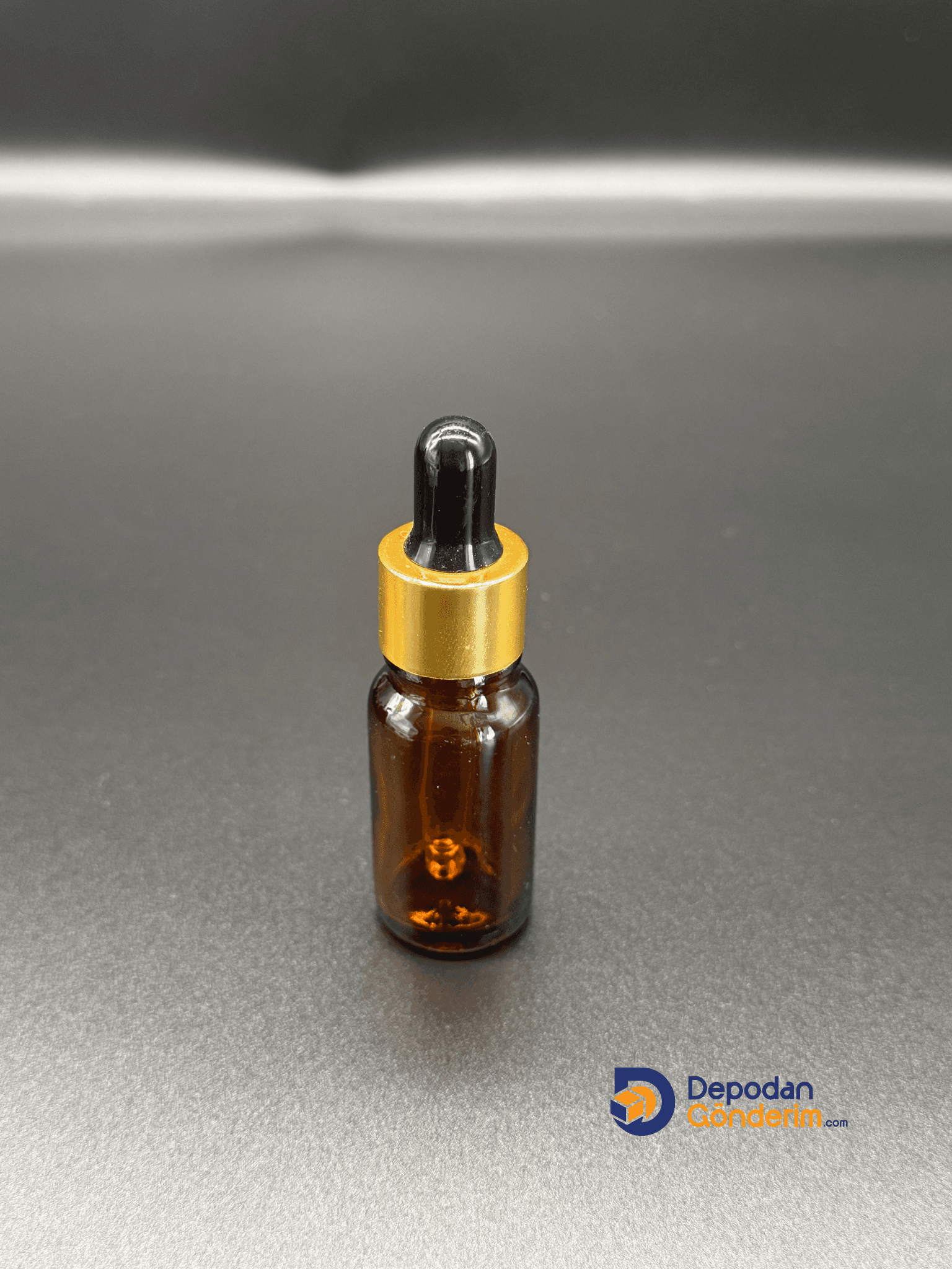DP140 10cc Dar Ağızlı Ecza Cam Şişe (Cam Damlalıklı, Gold Kapaklı) 