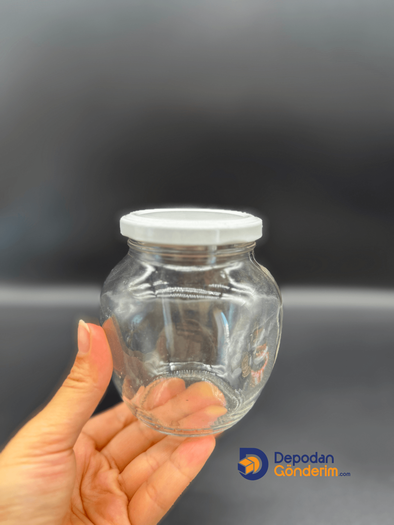 DP248 370cc Yumurta Kavanoz Beyaz Kapaklı 
