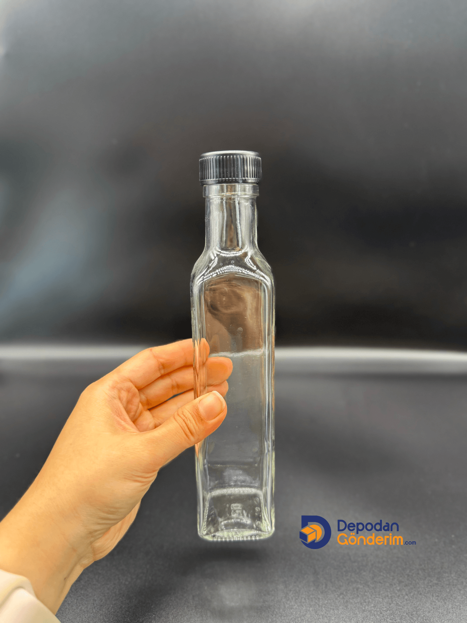 DP187 250cc Şeffaf Maraska Şişe (Siyah Eko Kapak) 
