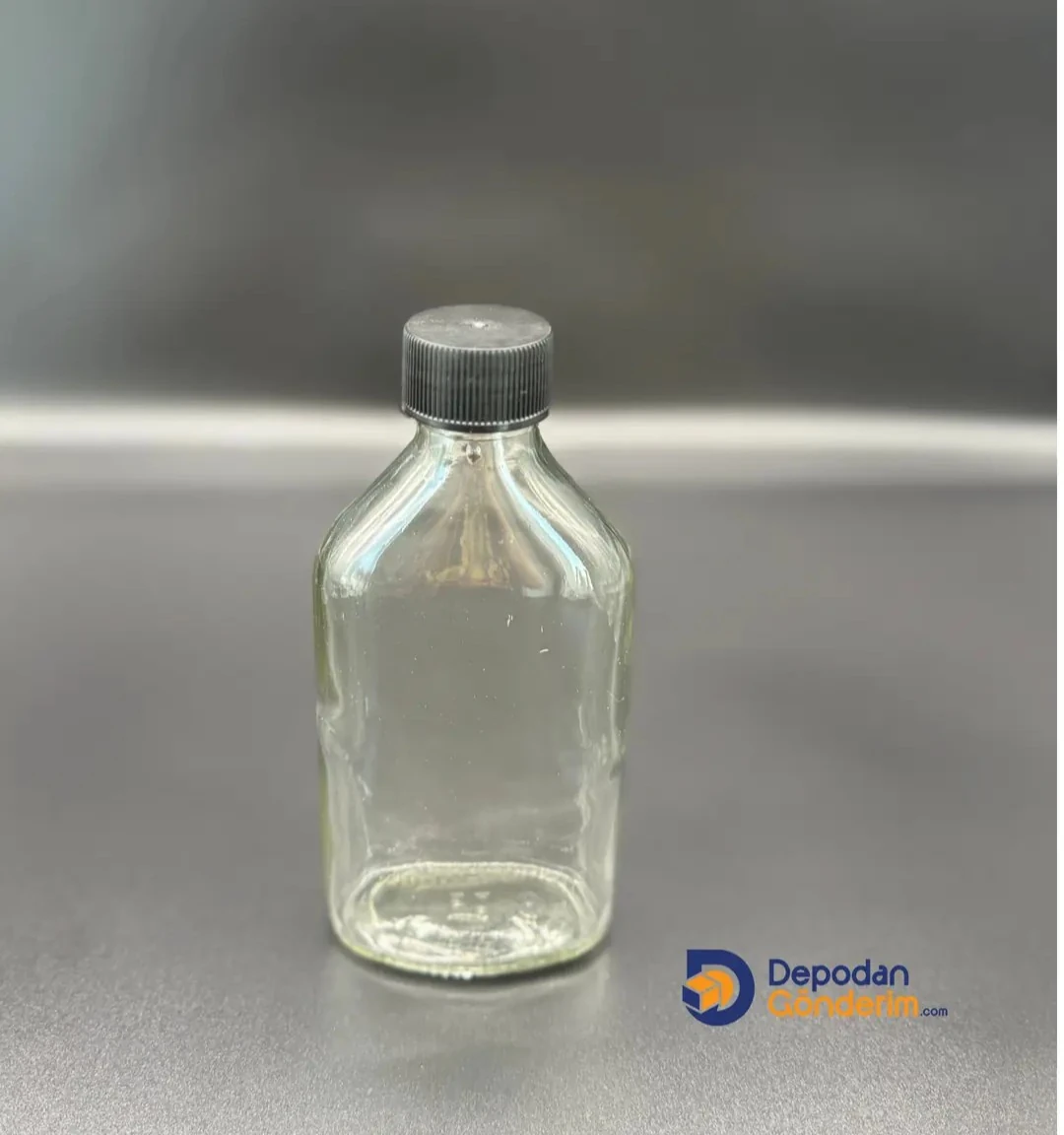 DP146 200cc Yassı Şişe (cold brew) (Siyah Kapaklı)