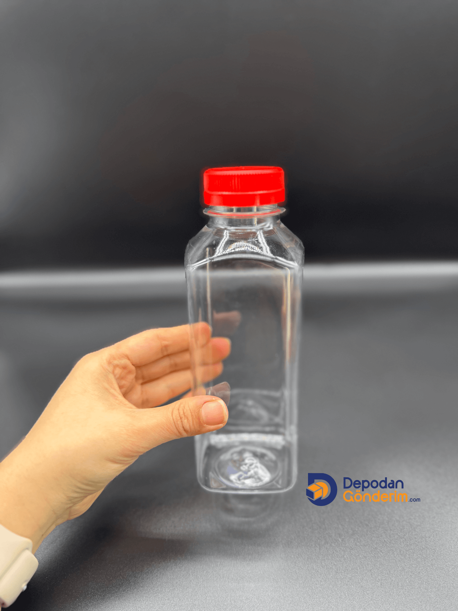 DP50 500cc Köşeli Kapaklı Detox Pet Şişe