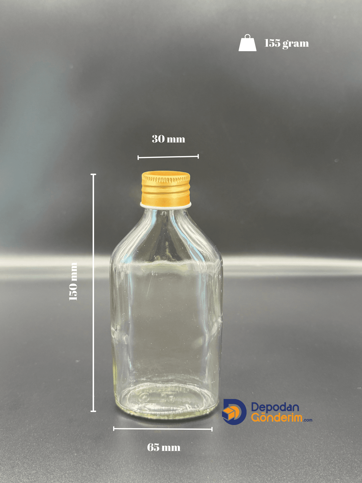 DP147 200cc Yassı Şişe (cold brew) (Gold Kapaklı)