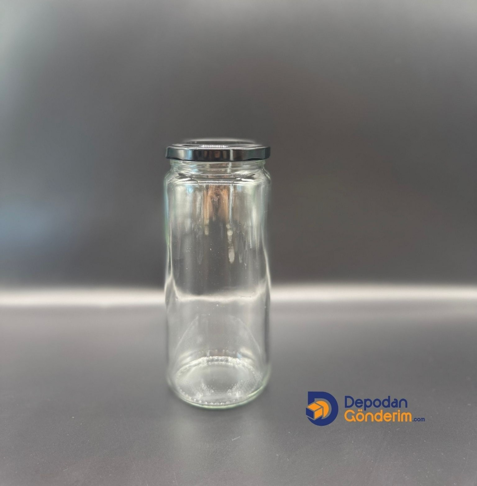 DP256 500cc Boru Kavanoz Siyah Kapaklı 