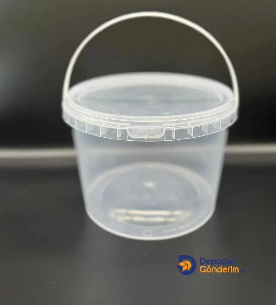 DP34 2000 cc Plastik Şeffaf Kapaklı Kova 