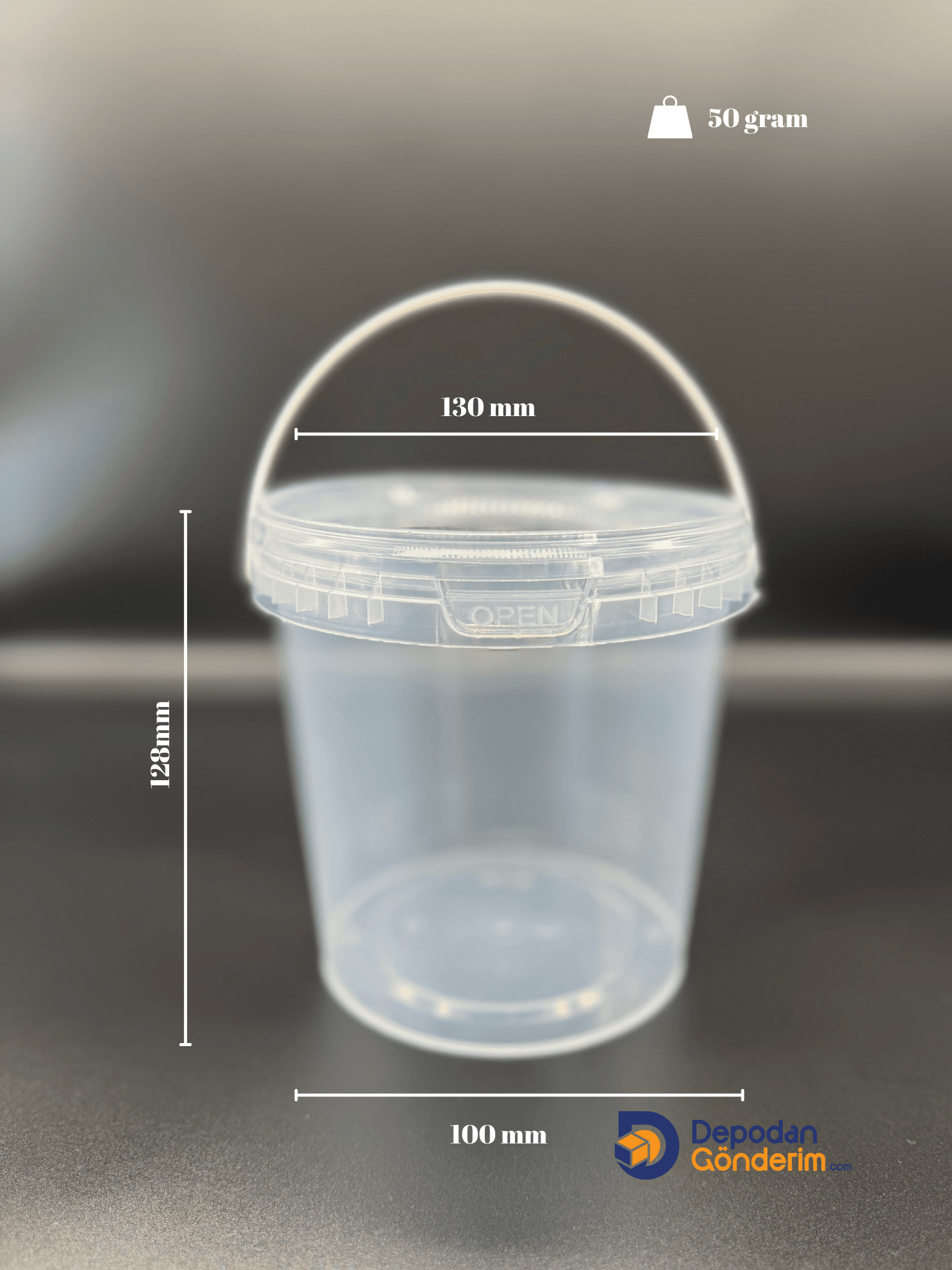 DP32 1100 cc Plastik Şeffaf Kapaklı Kova