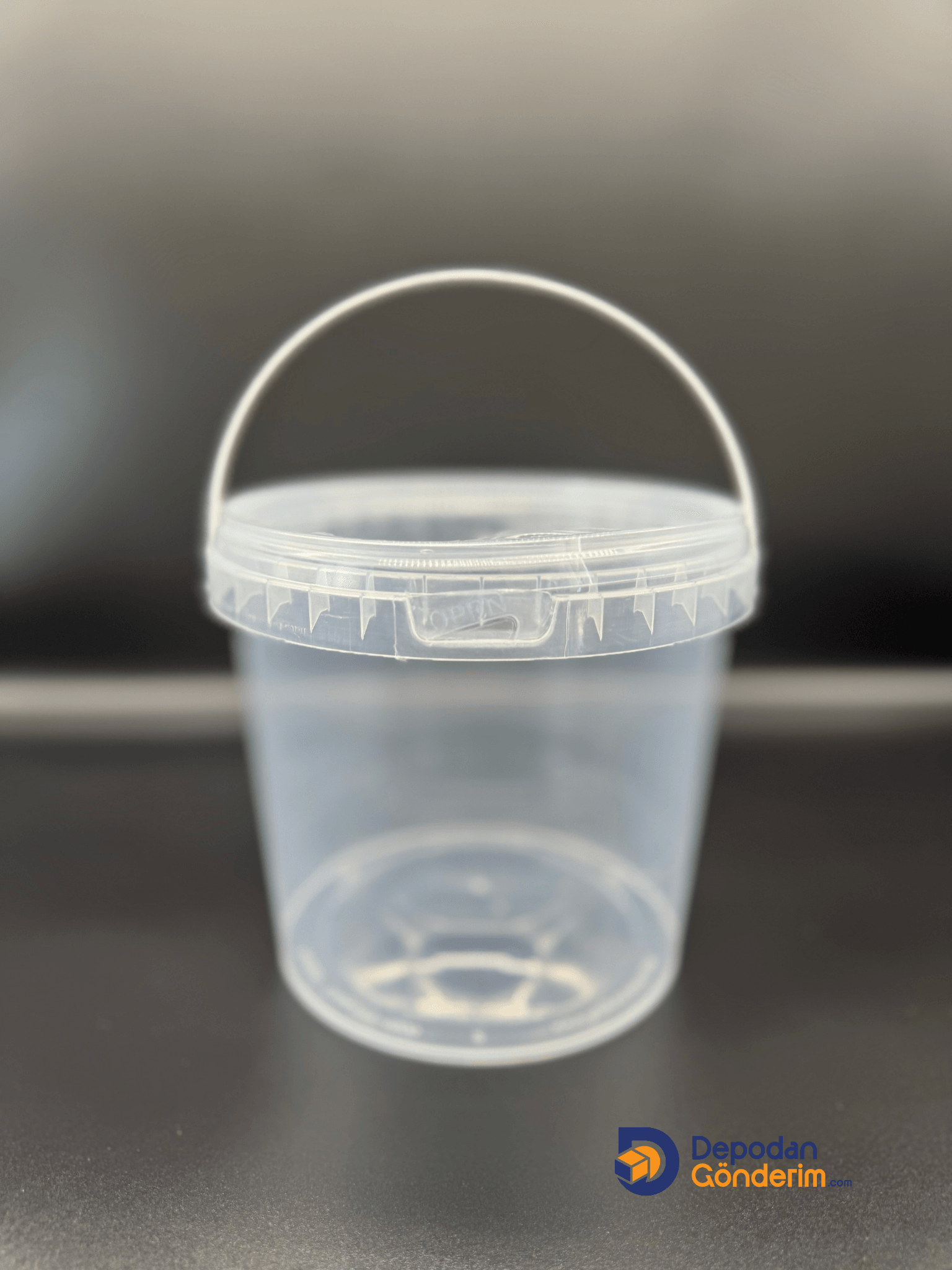 DP33 1500 cc Plastik Şeffaf Kapaklı Kova 